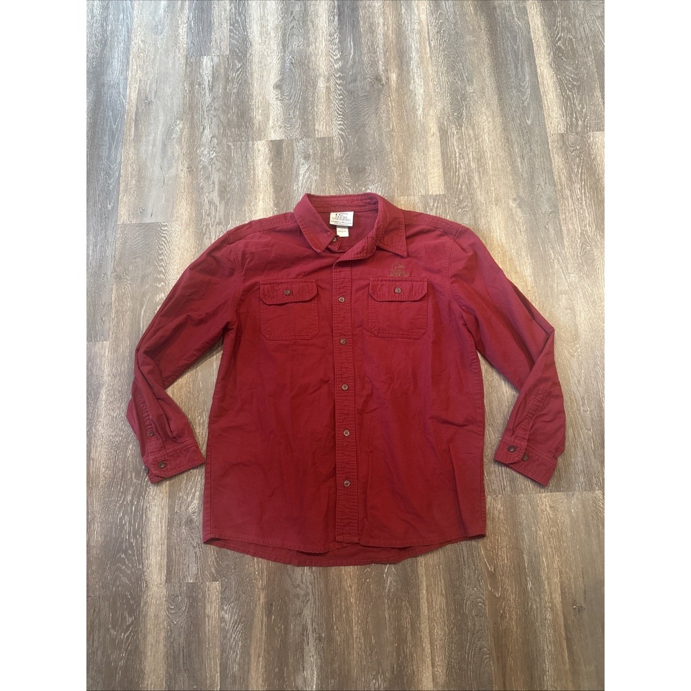Ducks Unlimited Flannel Shirt Men's L Dark Red Wetlands Conservation Outdoors